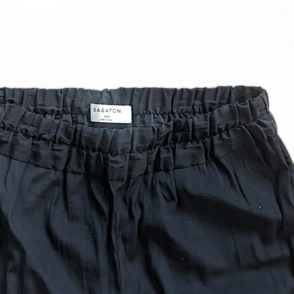 XXS Babaton Ankle Pants Wide Leg Pull On Flat Front Casual Black - Picture 3 of 3